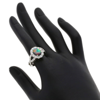 SELECT JEWELRY セレクトジュエリー ブラックオパール ダイヤモンド リング・指輪 PT900 レディース 中古