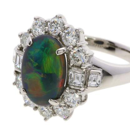 SELECT JEWELRY セレクトジュエリー ブラックオパール ダイヤモンド リング・指輪 PT900 レディース 中古