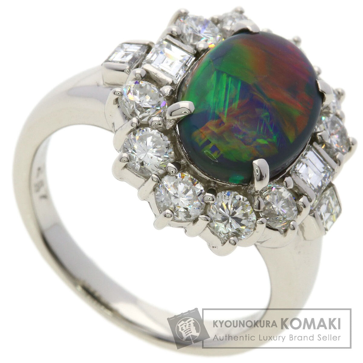 SELECT JEWELRY セレクトジュエリー ブラックオパール ダイヤモンド リング・指輪 PT900 レディース 中古