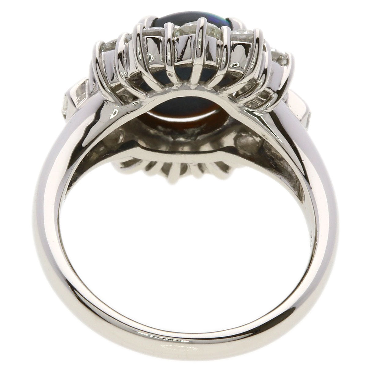 SELECT JEWELRY セレクトジュエリー ブラックオパール ダイヤモンド リング・指輪 PT900 レディース 中古
