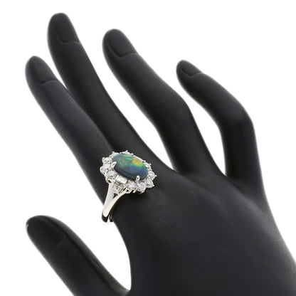 SELECT JEWELRY セレクトジュエリー ブラックオパール ダイヤモンド リング・指輪 PT900 レディース 中古