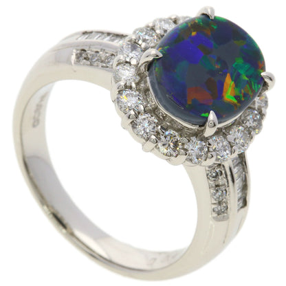 SELECT JEWELRY セレクトジュエリー ブラックオパール ダイヤモンド リング・指輪 PT900 レディース 中古