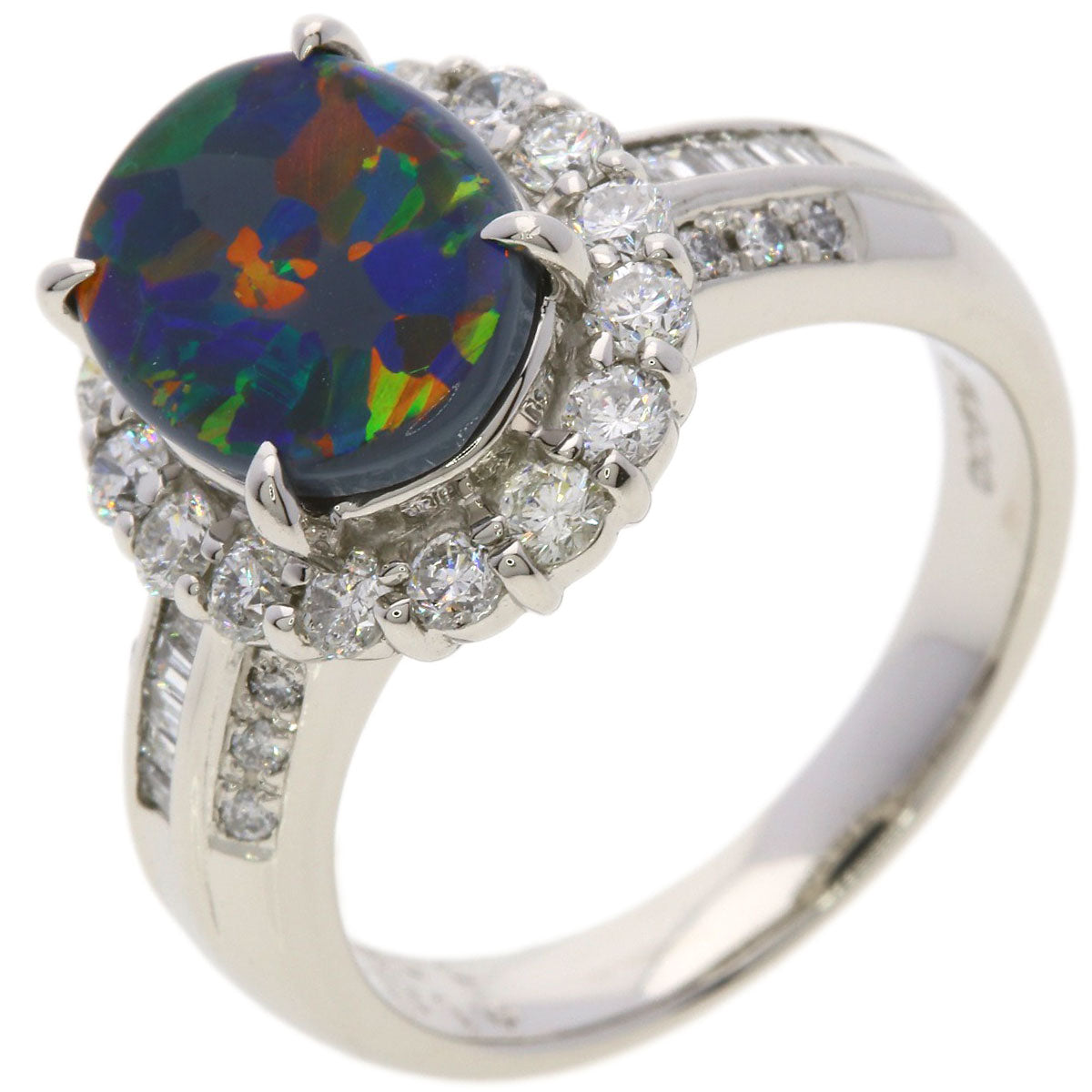 SELECT JEWELRY セレクトジュエリー ブラックオパール ダイヤモンド リング・指輪 PT900 レディース 中古