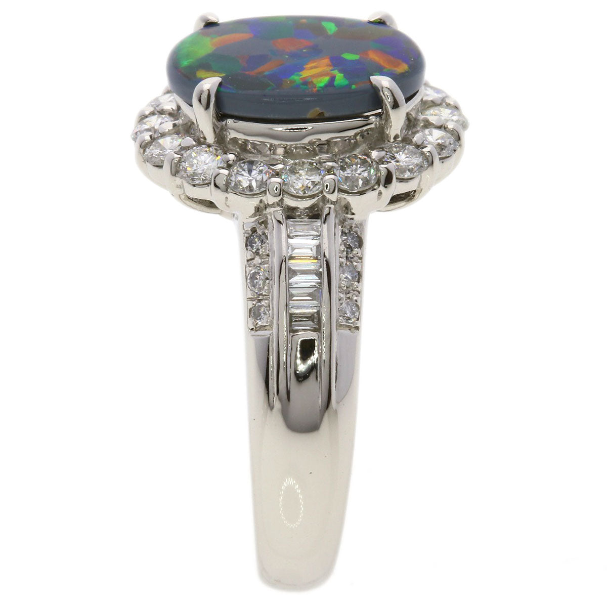 SELECT JEWELRY セレクトジュエリー ブラックオパール ダイヤモンド リング・指輪 PT900 レディース 中古