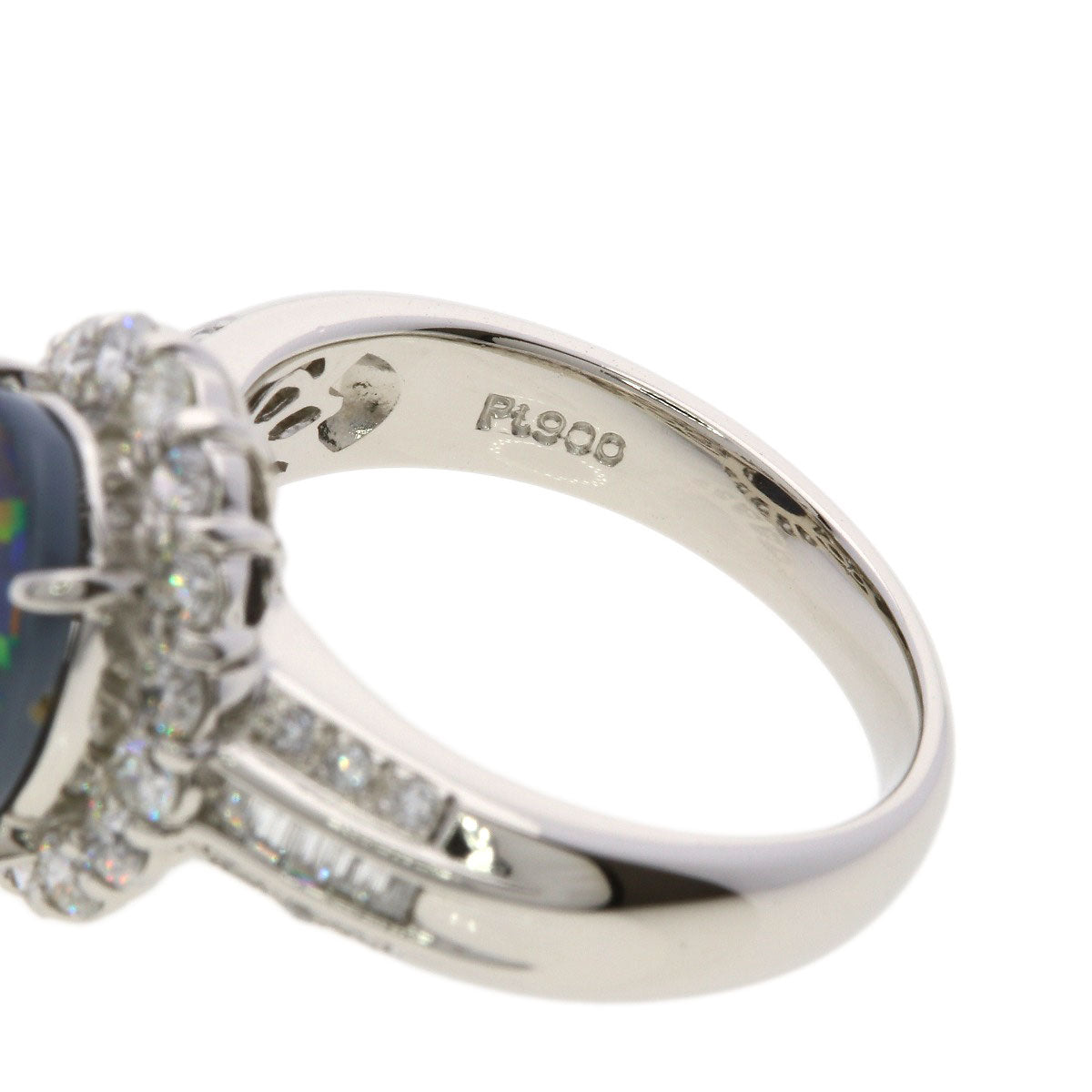 SELECT JEWELRY セレクトジュエリー ブラックオパール ダイヤモンド リング・指輪 PT900 レディース 中古