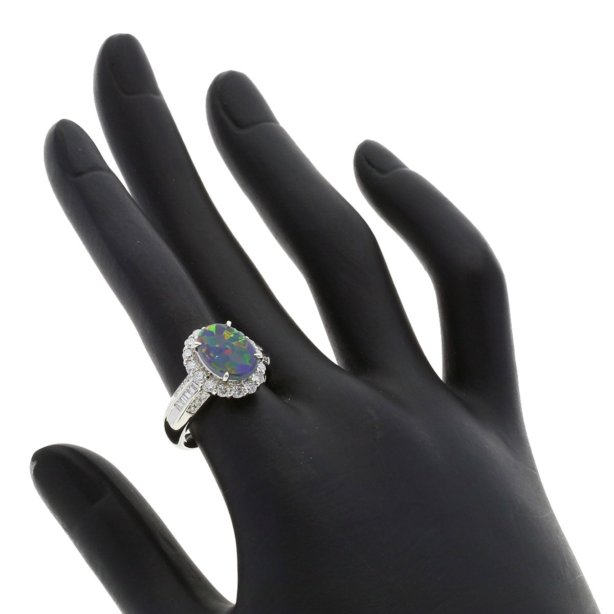 SELECT JEWELRY セレクトジュエリー ブラックオパール ダイヤモンド リング・指輪 PT900 レディース 中古