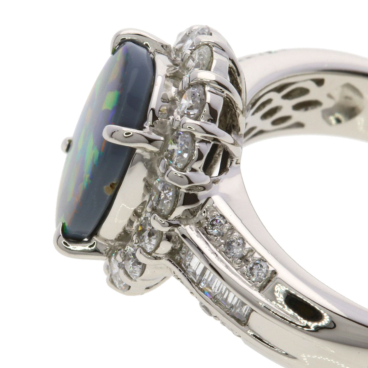 SELECT JEWELRY セレクトジュエリー ブラックオパール ダイヤモンド リング・指輪 PT900 レディース 中古