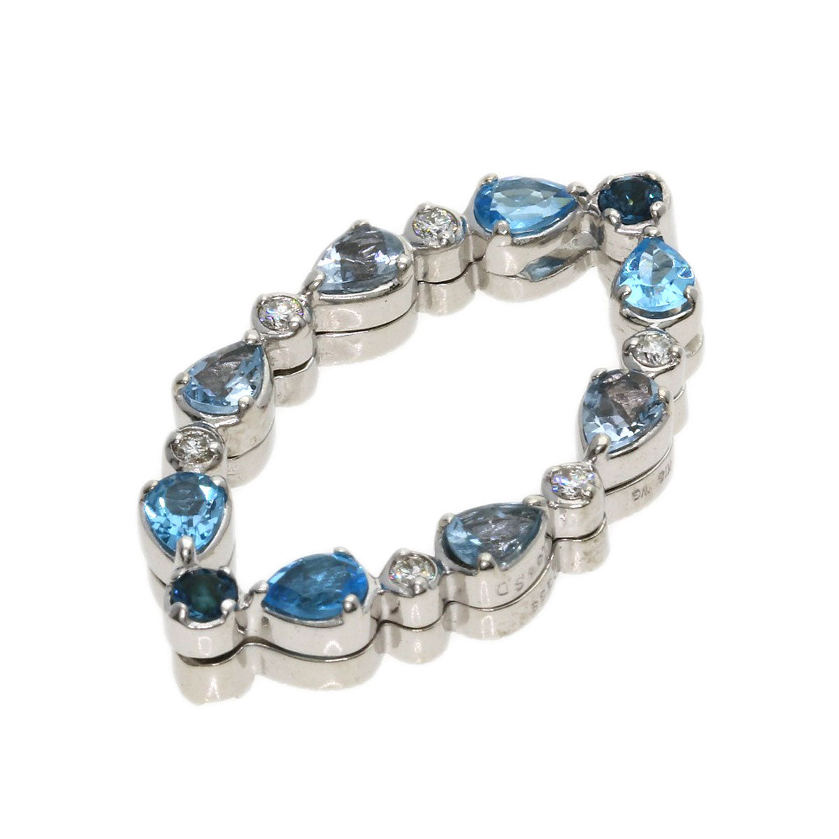 SELECT JEWELRY セレクトジュエリー ダイヤモンド カラーストーン ペンダントトップ K18WG レディース 中古