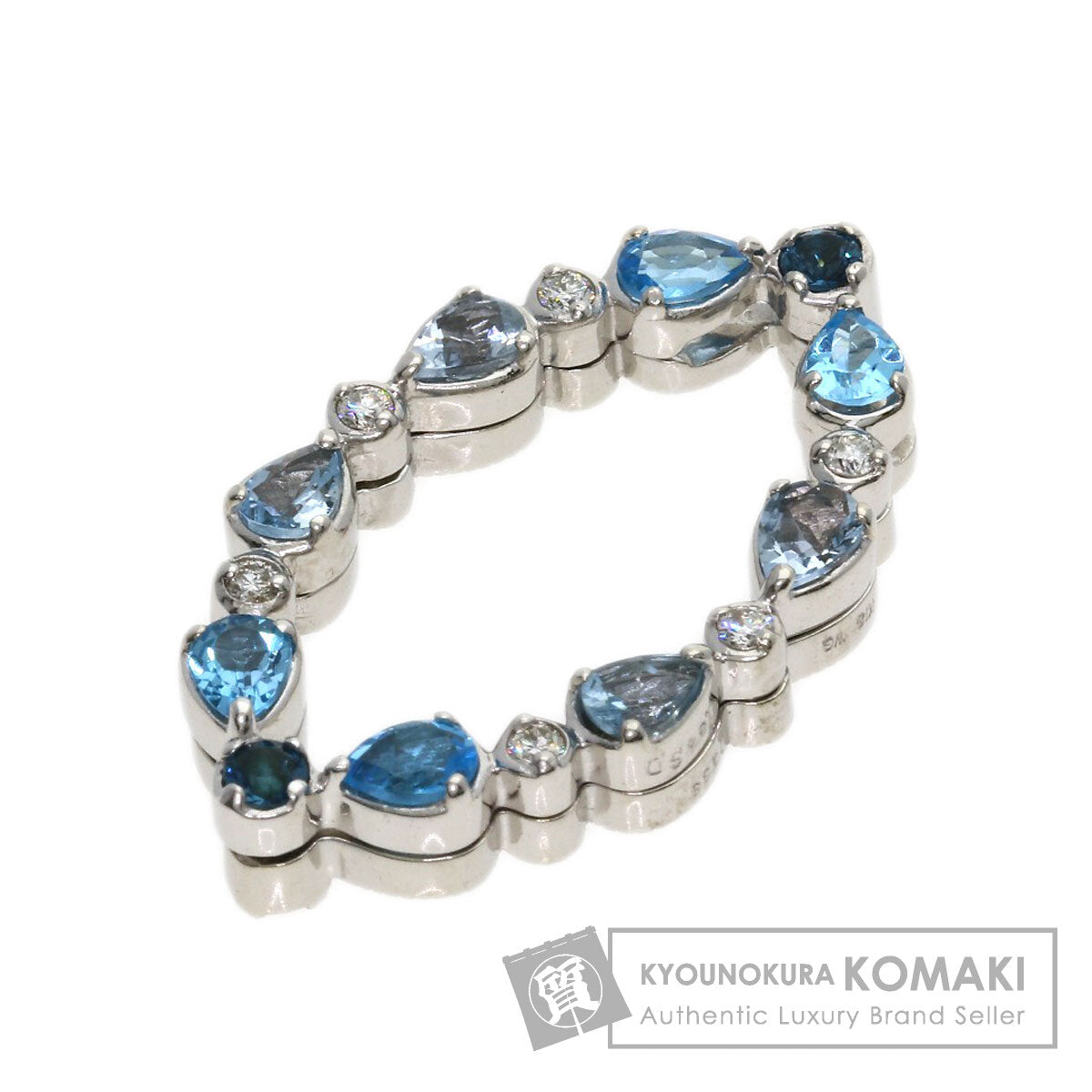 SELECT JEWELRY セレクトジュエリー ダイヤモンド カラーストーン ペンダントトップ K18WG レディース 中古