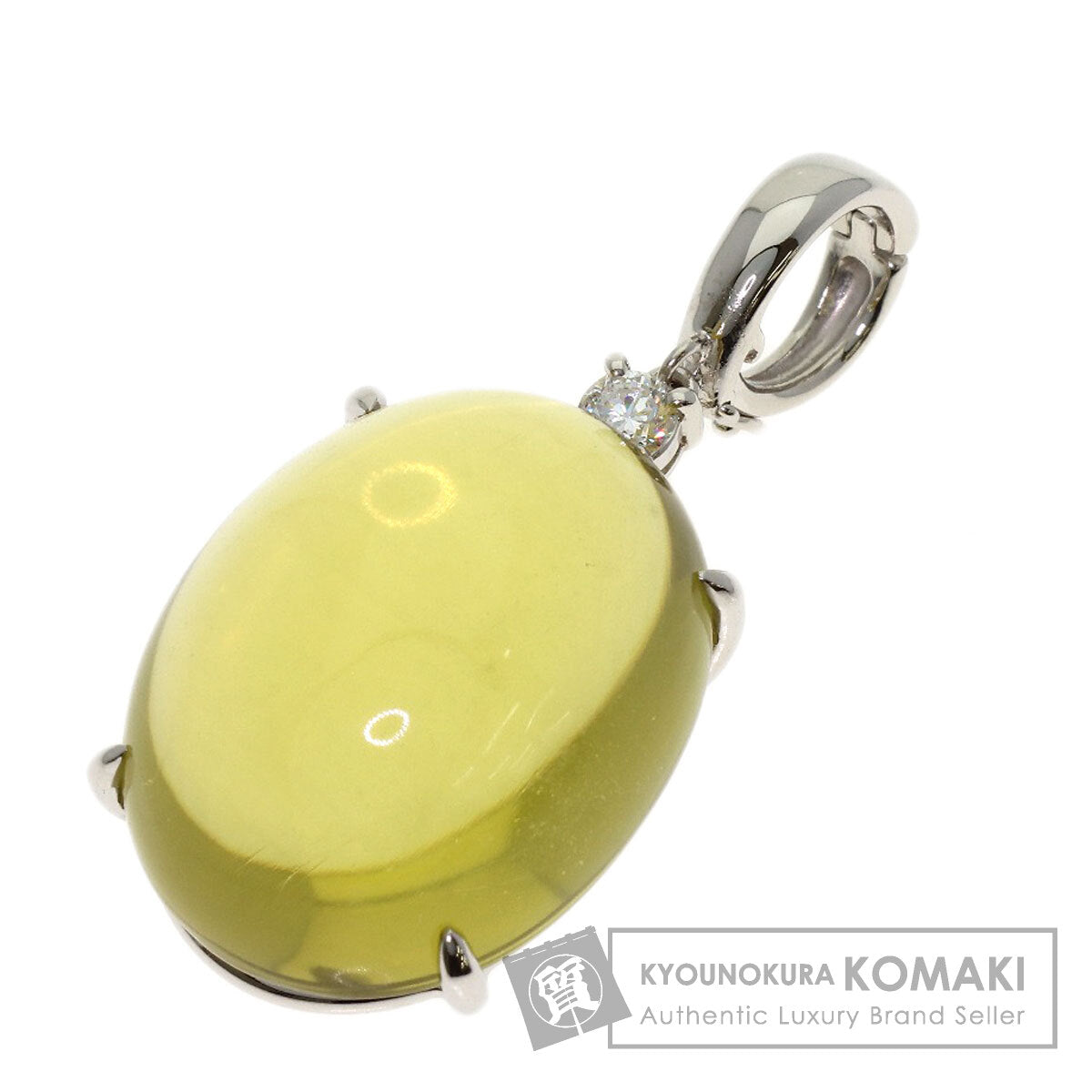 セレクトジュエリー イエロークオーツ ダイヤモンド ペンダントトップ 中古 商品画像1