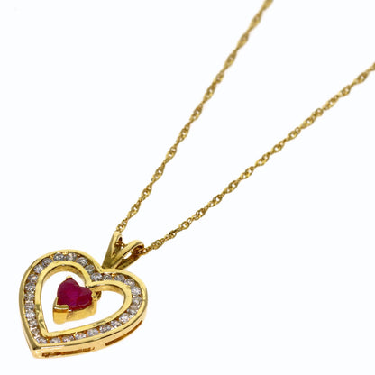 セレクトジュエリー ルビー ダイヤモンド ハート ネックレス 中古 商品画像2