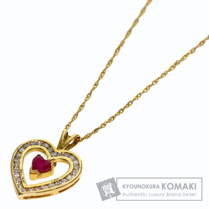 セレクトジュエリー ルビー ダイヤモンド ハート ネックレス 中古 商品画像1