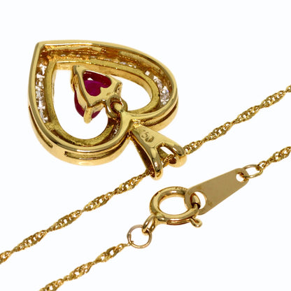 セレクトジュエリー ルビー ダイヤモンド ハート ネックレス 中古 商品画像3
