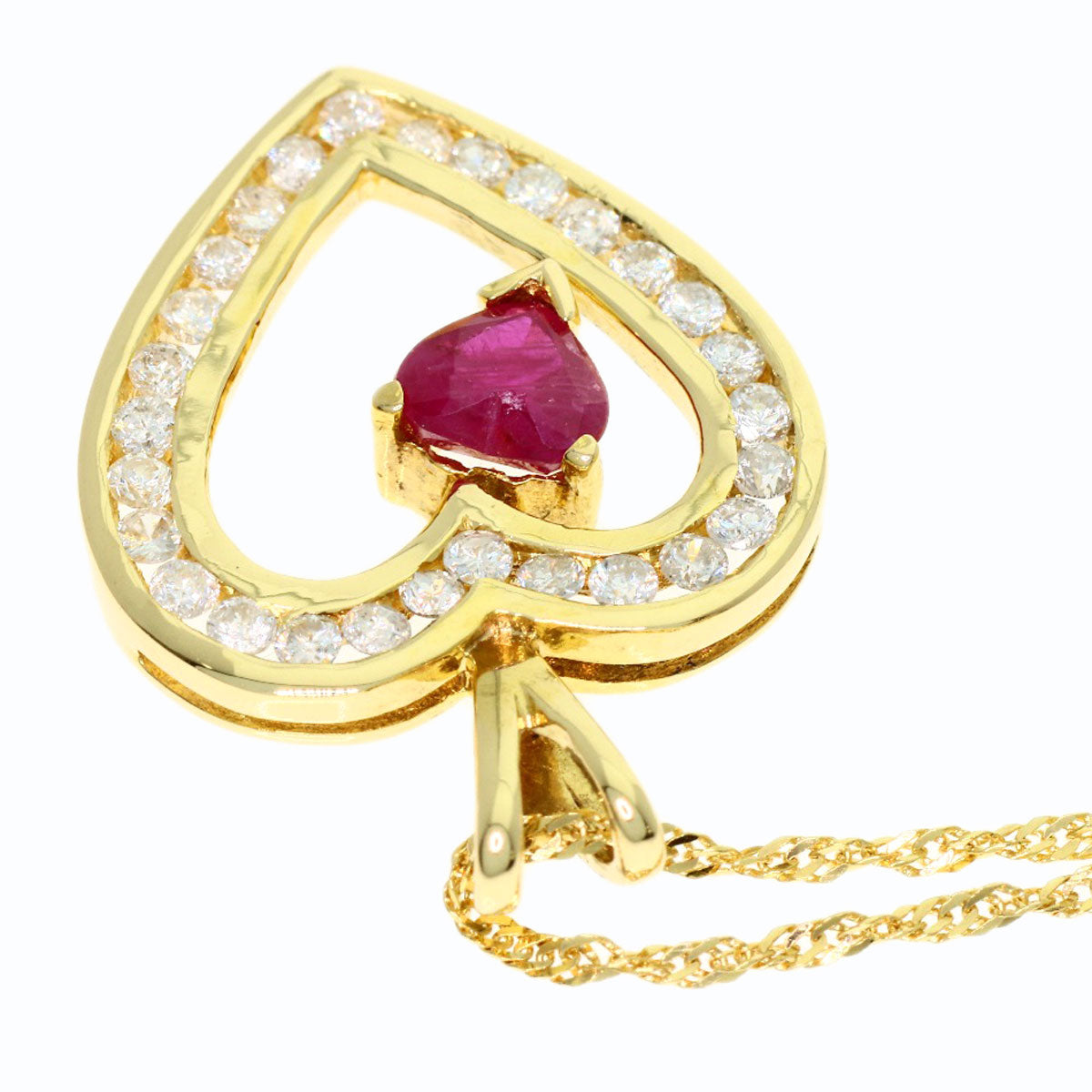 セレクトジュエリー ルビー ダイヤモンド ハート ネックレス 中古 商品画像7