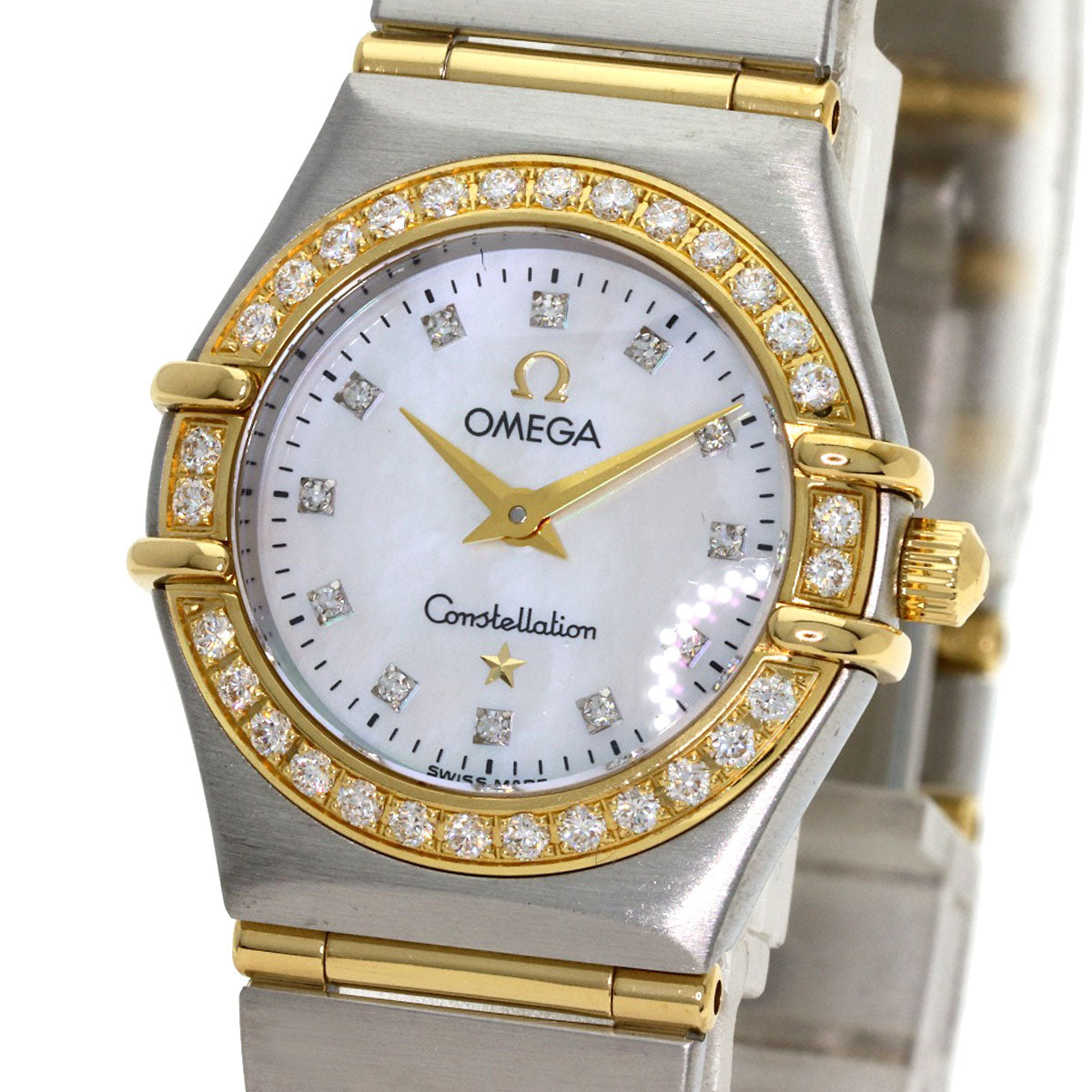 OMEGA オメガ 1267.75.00 コンステレーション ミニ 12P ダイヤモンド 腕時計 SS レディース 中古