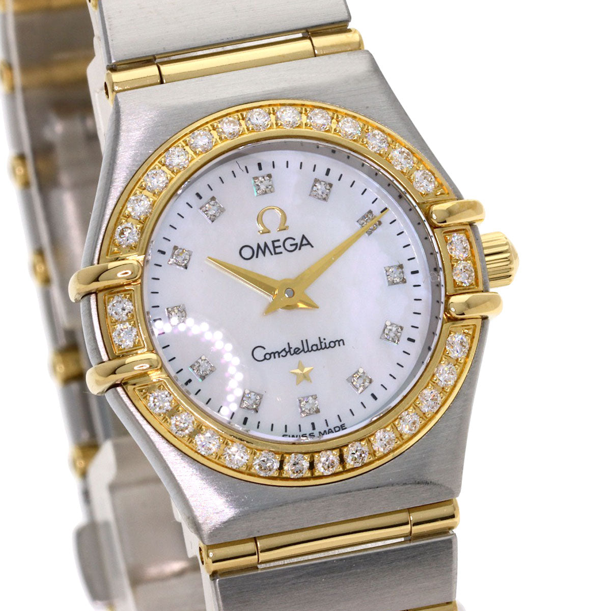 OMEGA オメガ 1267.75.00 コンステレーション ミニ 12P ダイヤモンド 腕時計 SS レディース 中古
