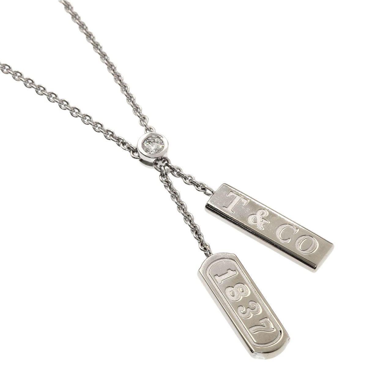 ティファニー 1837 ダブルバー 1P ダイヤモンド ネックレス 中古 商品画像2