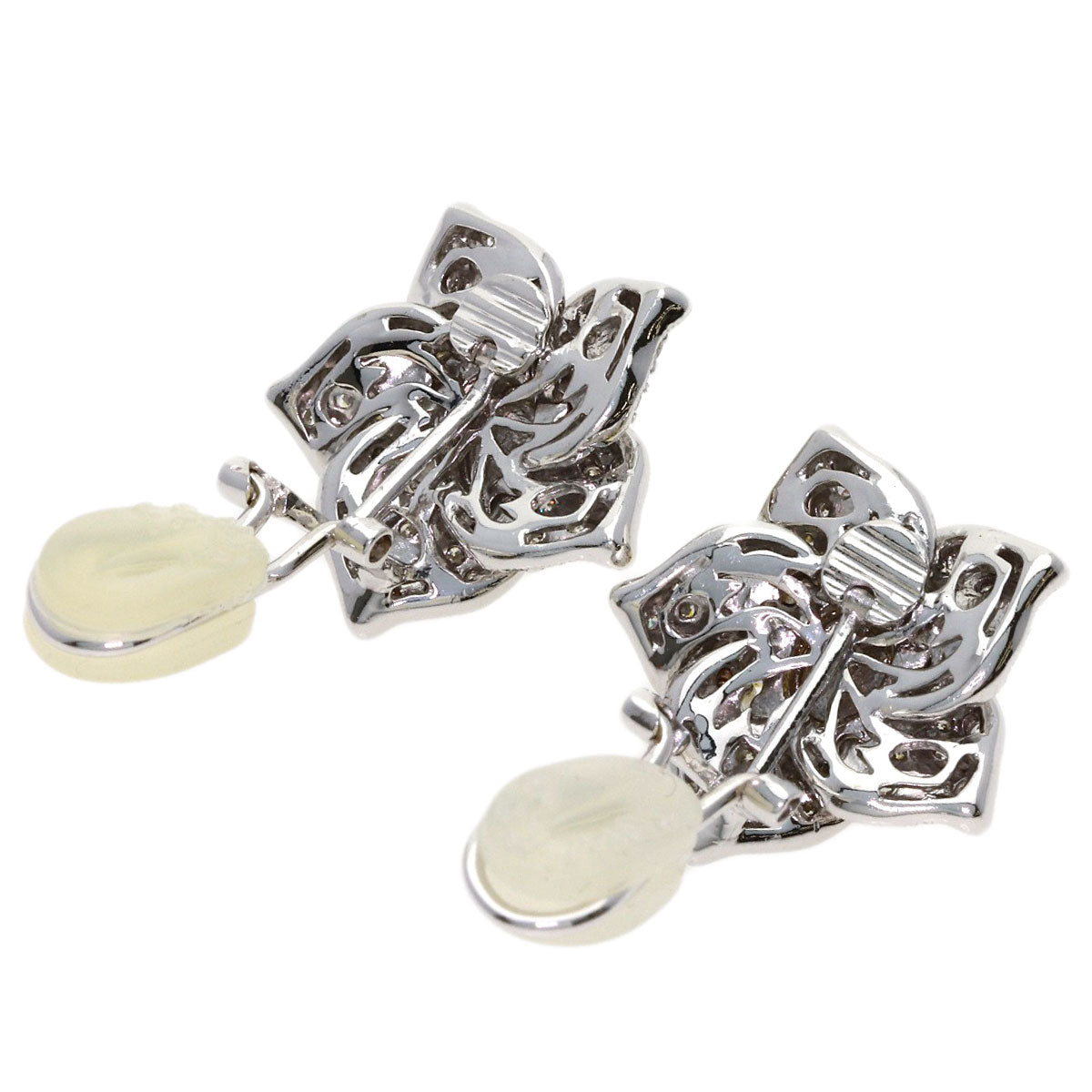 SELECT JEWELRY セレクトジュエリー オパール ダイヤモンド イヤリング K18WG レディース 中古