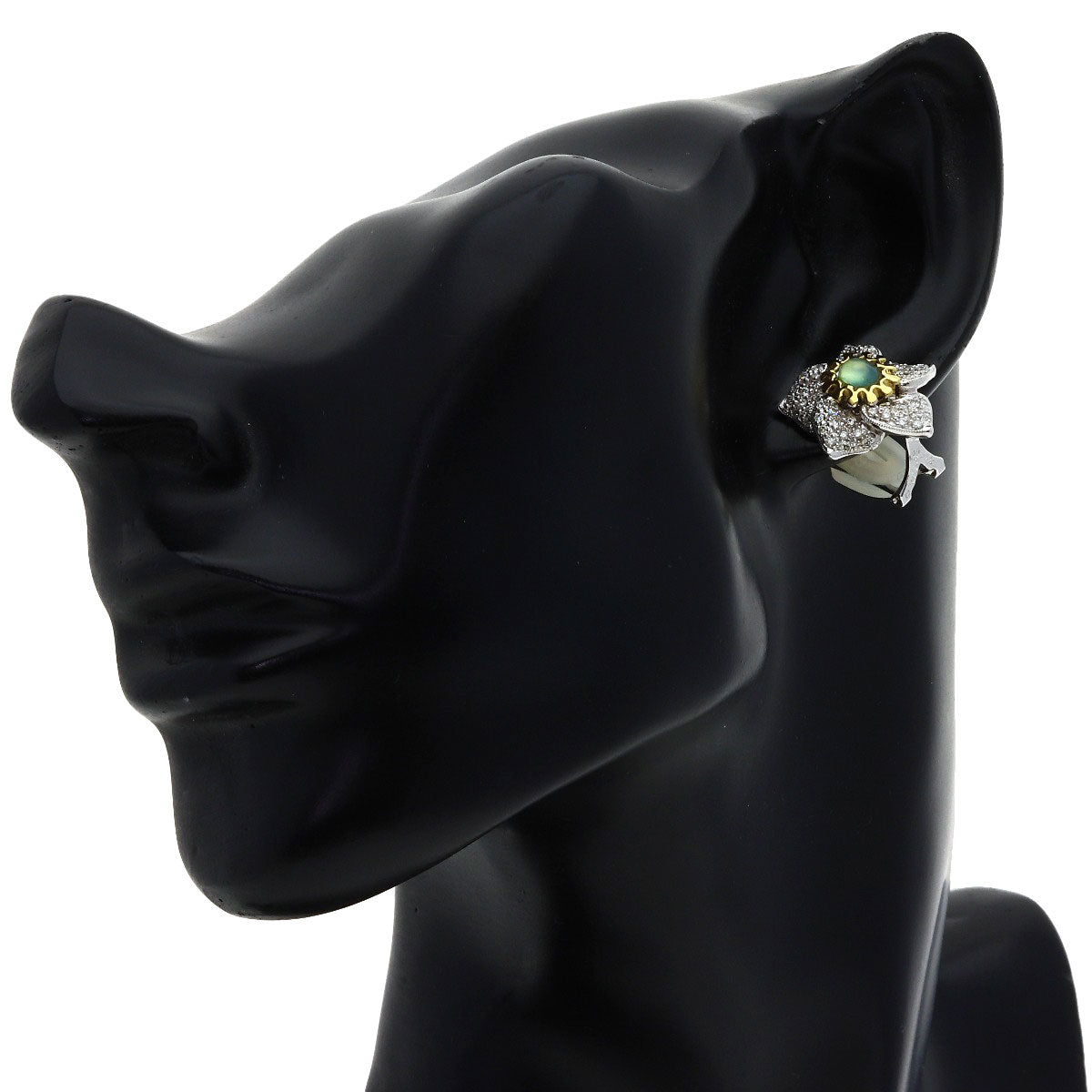 SELECT JEWELRY セレクトジュエリー オパール ダイヤモンド イヤリング K18WG レディース 中古