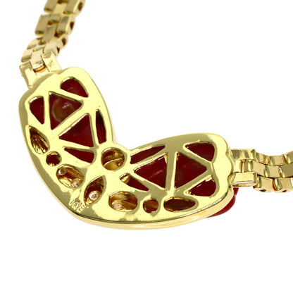SELECT JEWELRY セレクトジュエリー サンゴ 珊瑚 ダイヤモンド ネックレス K18YG レディース 中古