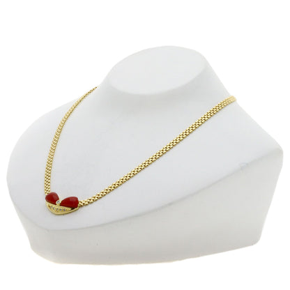 SELECT JEWELRY セレクトジュエリー サンゴ 珊瑚 ダイヤモンド ネックレス K18YG レディース 中古