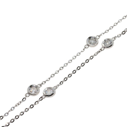 SELECT JEWELRY セレクトジュエリー 13P ダイヤモンド ネックレス K18WG レディース 中古