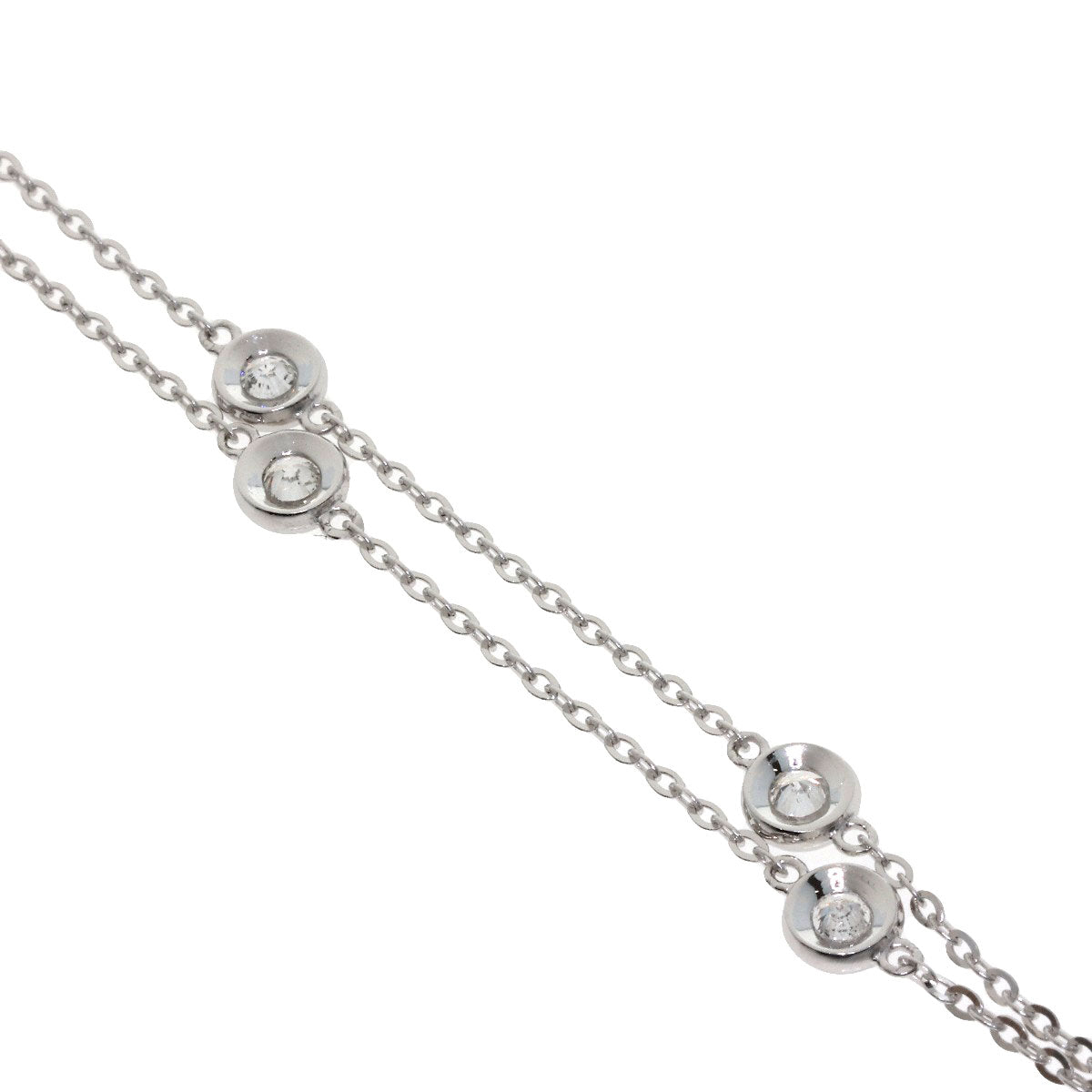 SELECT JEWELRY セレクトジュエリー 13P ダイヤモンド ネックレス K18WG レディース 中古