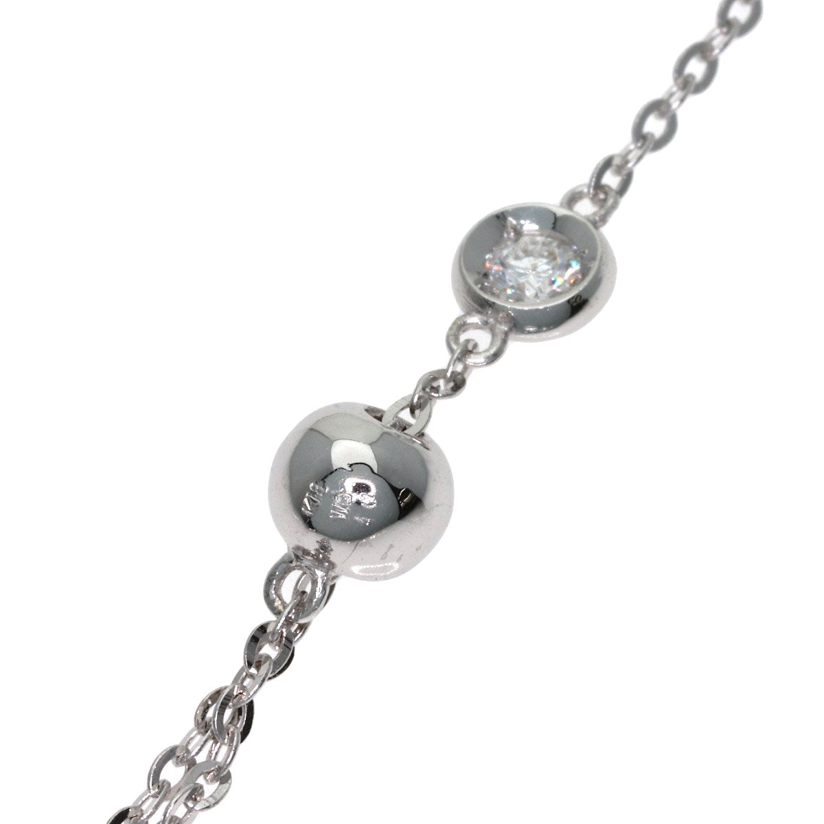 SELECT JEWELRY セレクトジュエリー 13P ダイヤモンド ネックレス K18WG レディース 中古