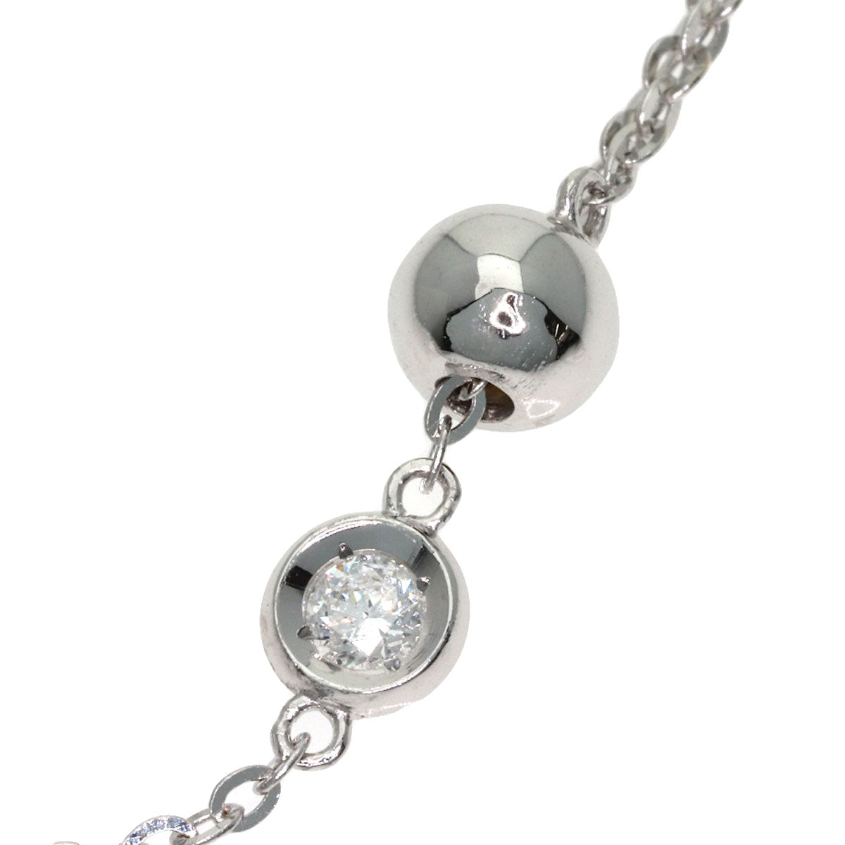 SELECT JEWELRY セレクトジュエリー 13P ダイヤモンド ネックレス K18WG レディース 中古