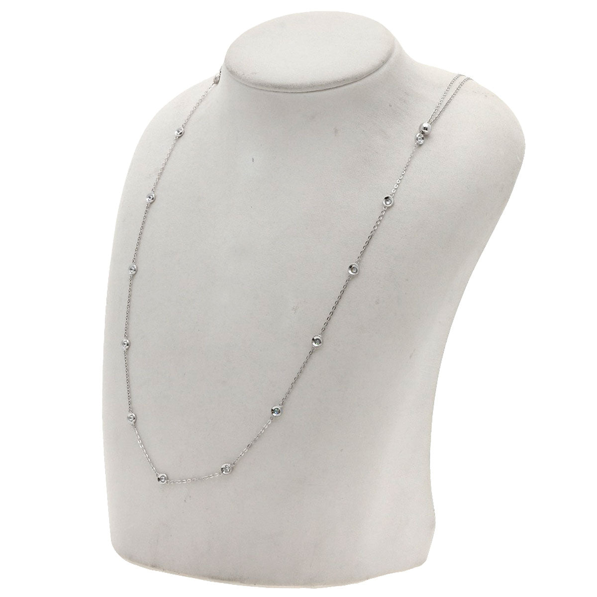 SELECT JEWELRY セレクトジュエリー 13P ダイヤモンド ネックレス K18WG レディース 中古