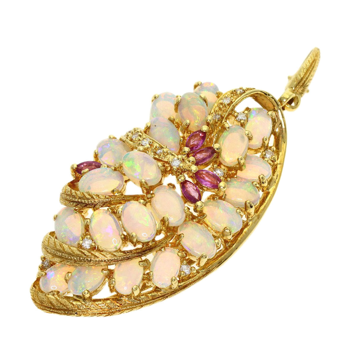 セレクトジュエリー オパール ダイヤモンド カラーストーン ブローチ 中古 商品画像2