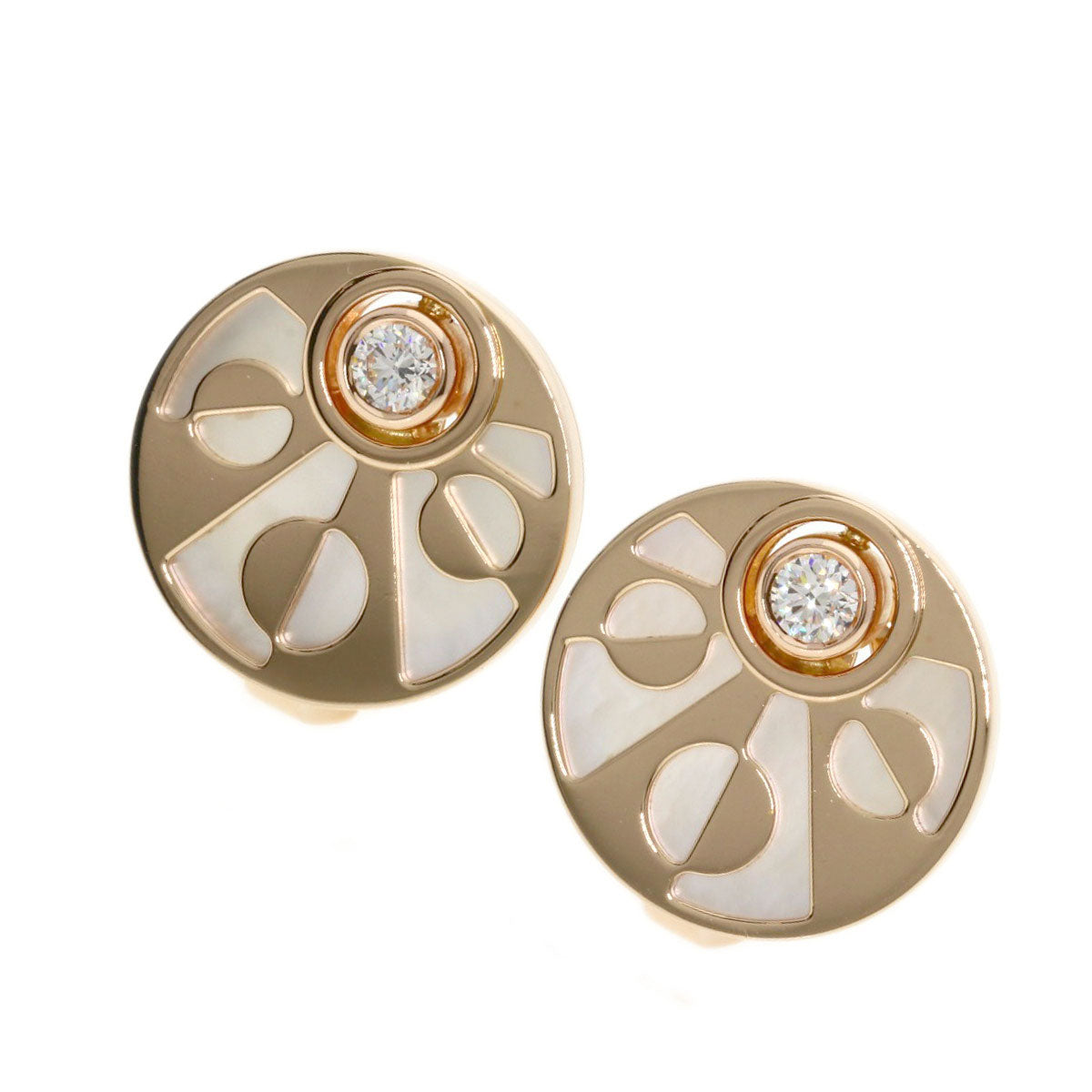 ブルガリ インタルシオ ダイヤモンド シェル ピアス 中古 商品画像2
