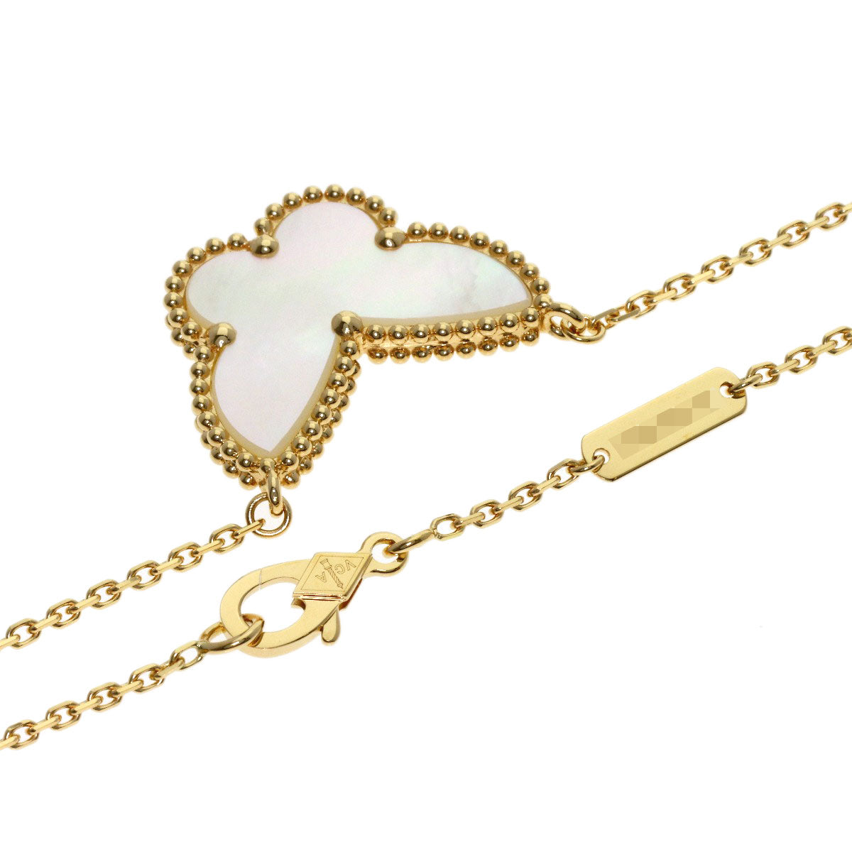 ヴァンクリーフ＆アーペル ラッキー アルハンブラ パピヨン ホワイトシェル ネックレス 中古 商品画像3