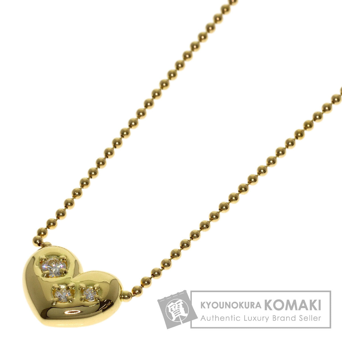 ミキモト ハートモチーフ 3P ダイヤモンド ネックレス 中古 商品画像1