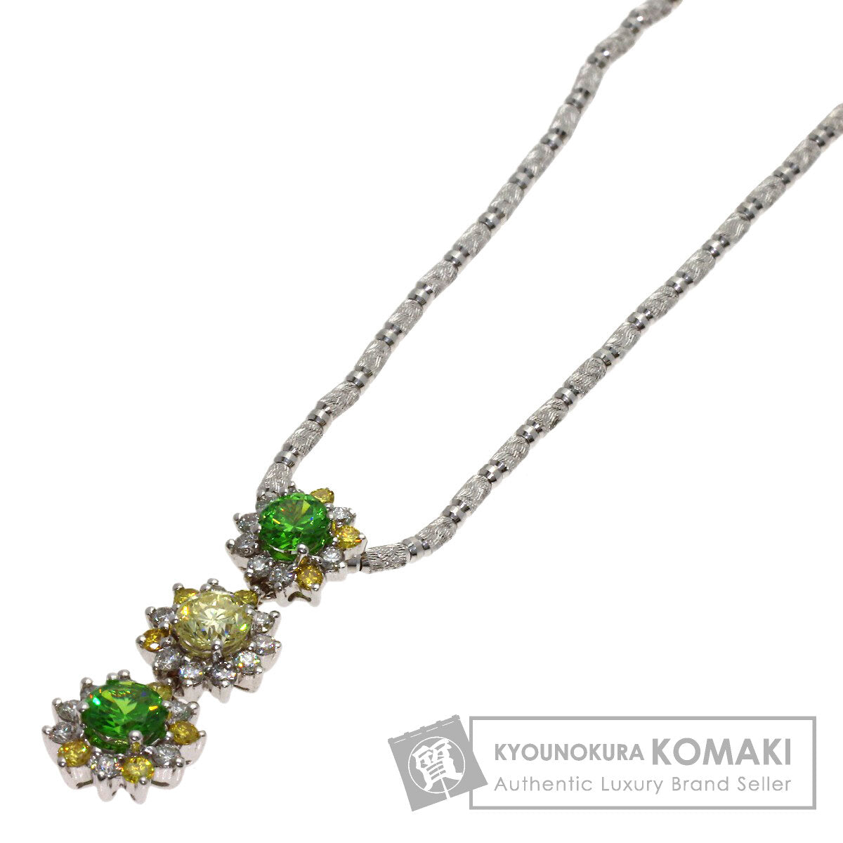 セレクトジュエリー フラワーモチーフ ガーネット ダイヤモンド ネックレス 中古 商品画像1