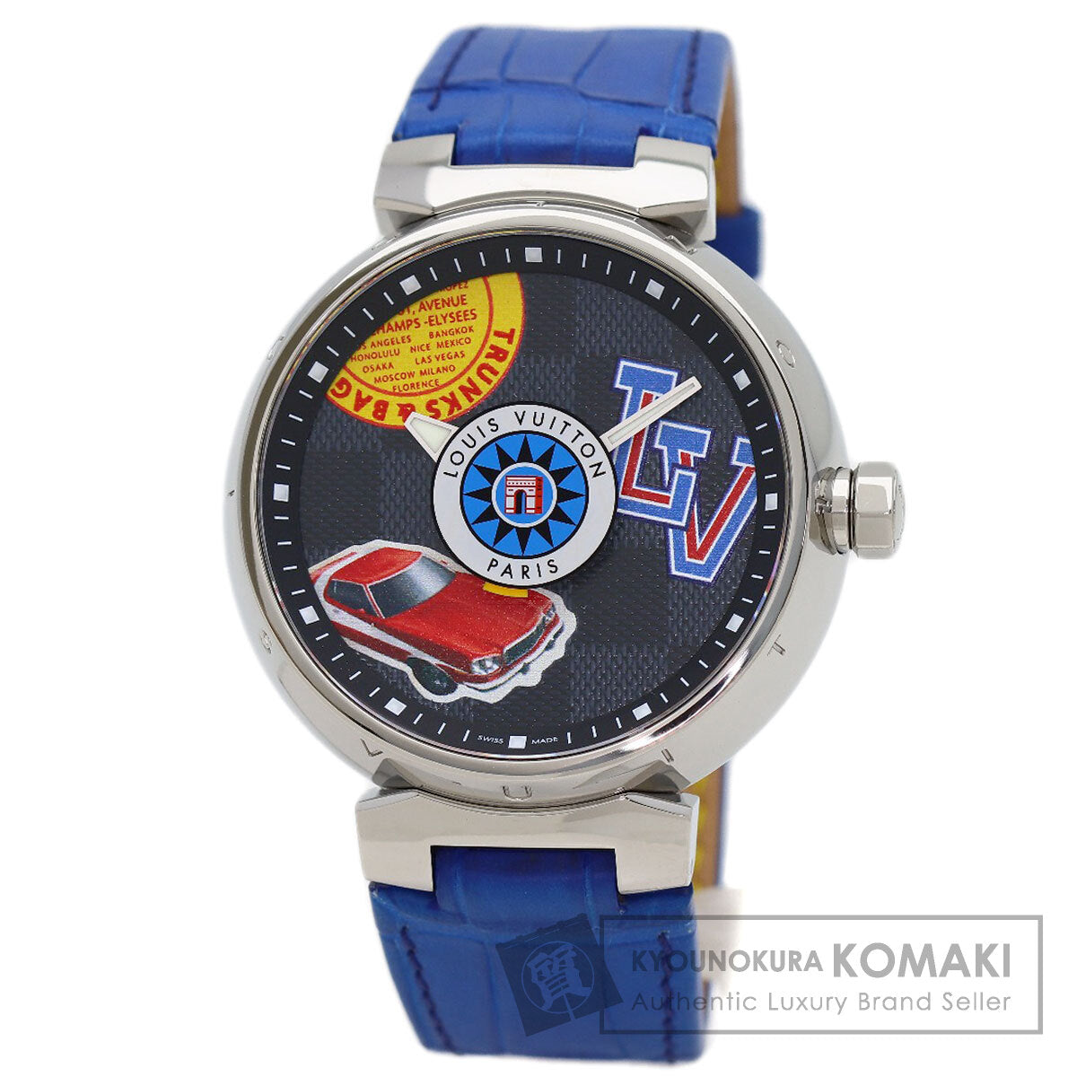ルイヴィトン QA063 タンブールGM ダミエ ワールドツアー 腕時計 中古 商品画像1