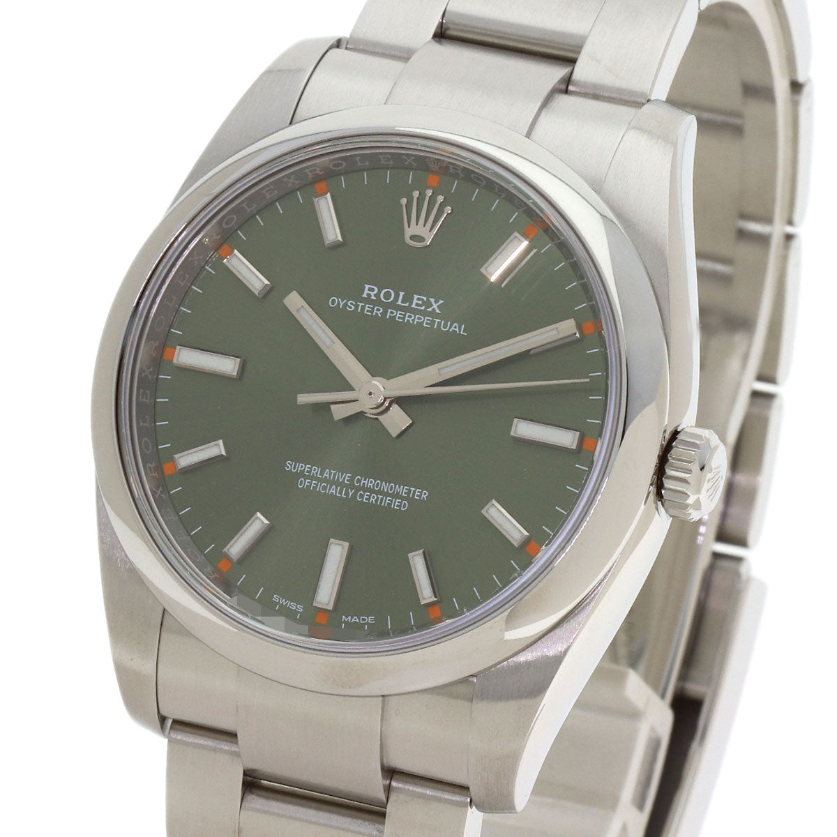 ロレックス 114200 オイスターパーペチュアル オリーブグリーン 腕時計 中古 商品画像4