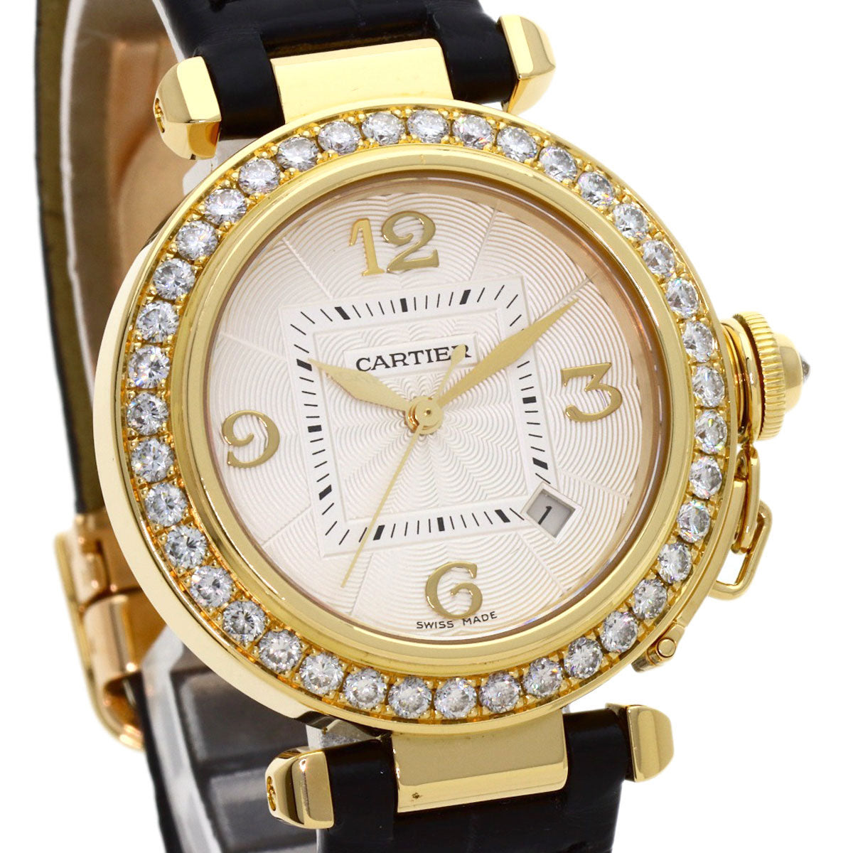 カルティエ WJ111551 パシャ 32mm ダイヤモンドベゼル 腕時計 中古 商品画像5