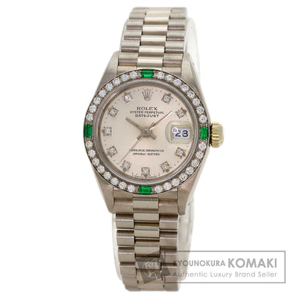 ロレックス 69079G デイトジャスト ダイヤモンド エメラルド 腕時計 中古 商品画像1