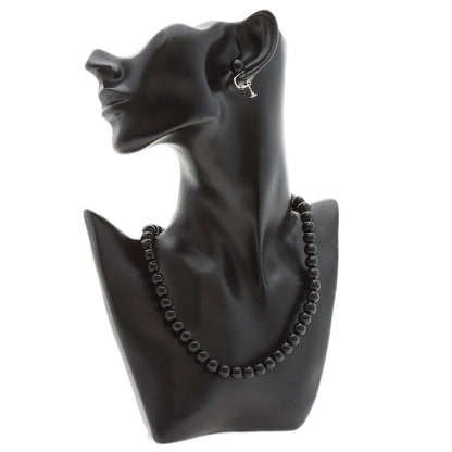 セレクトジュエリー 黒珊瑚 サンゴ イヤリング バッグ 3点セット ネックレス 中古 商品画像11