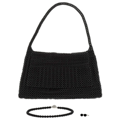 セレクトジュエリー 黒珊瑚 サンゴ イヤリング バッグ 3点セット ネックレス 中古 商品画像12