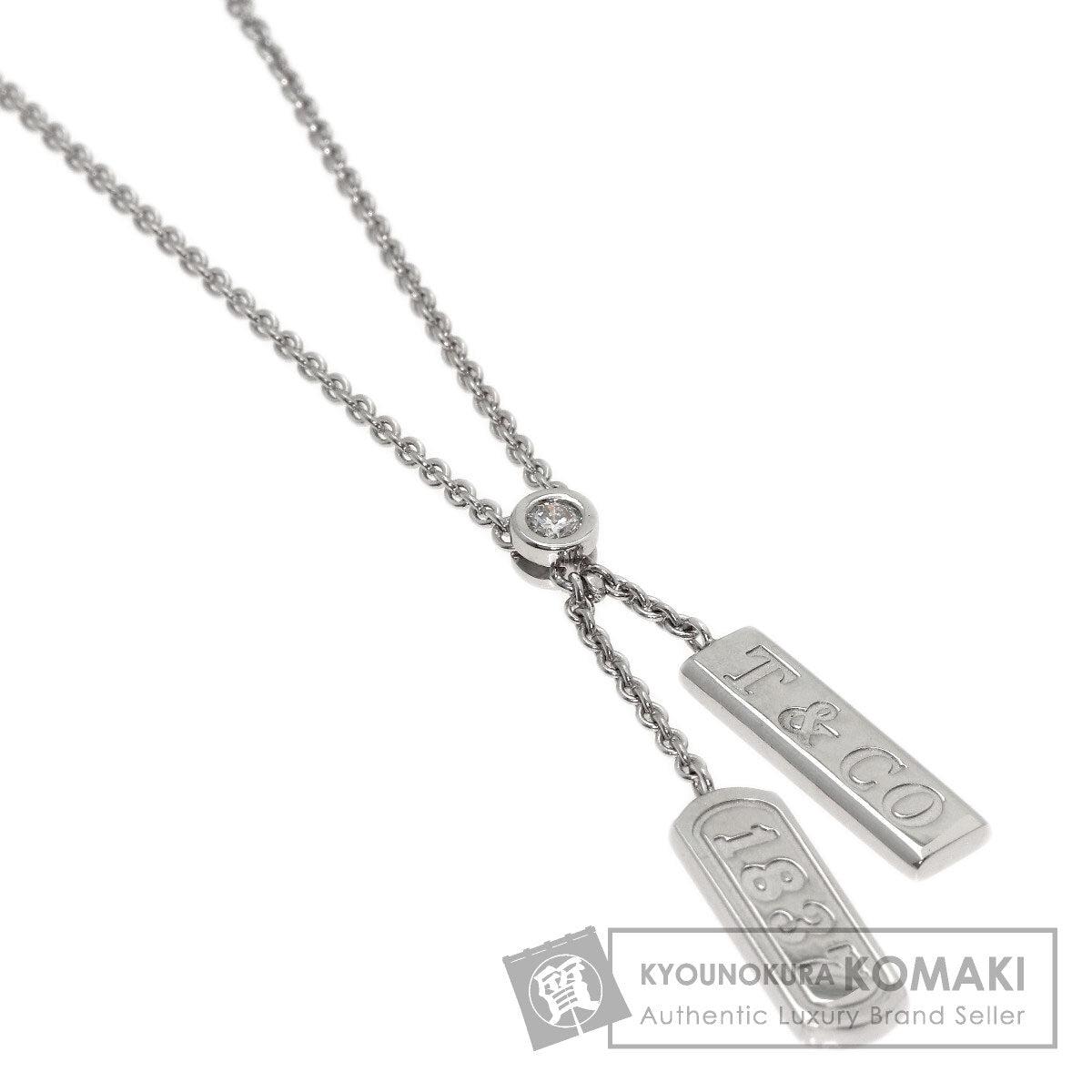 ティファニー 1837 ダブルバー 1P ダイヤモンド ネックレス 中古 商品画像1