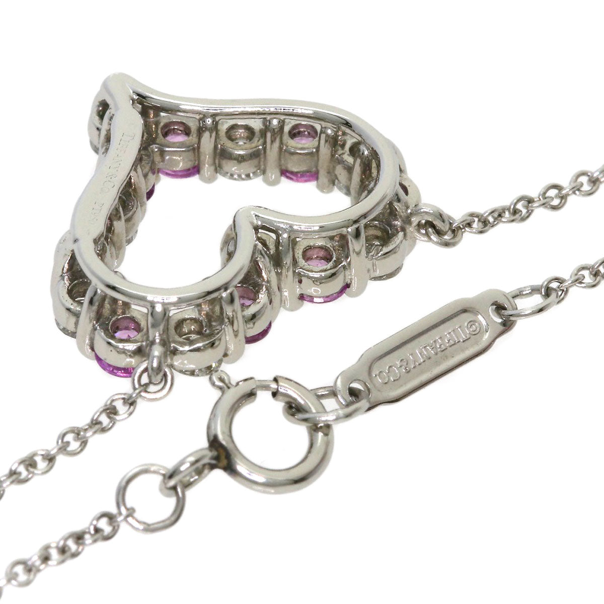ティファニー センチメンタルハート ミディアム ピンクサファイア ダイヤモンド ネックレス 中古 商品画像3