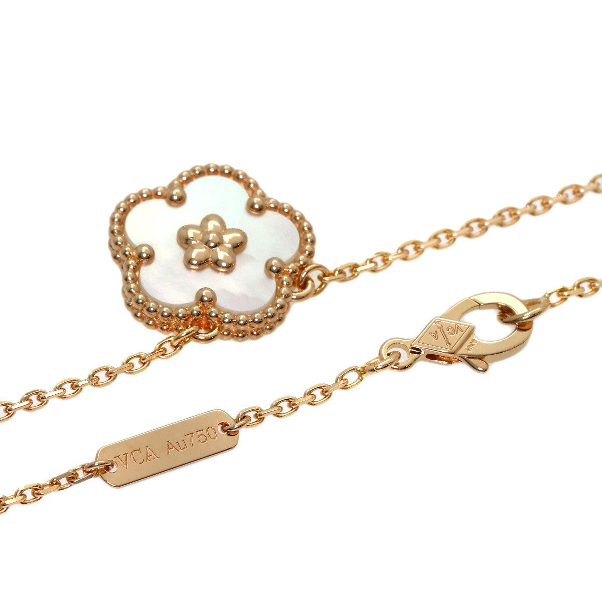 ヴァンクリーフ＆アーペル ラッキースプリング プラムブロッサム シェル ネックレス 中古 商品画像3