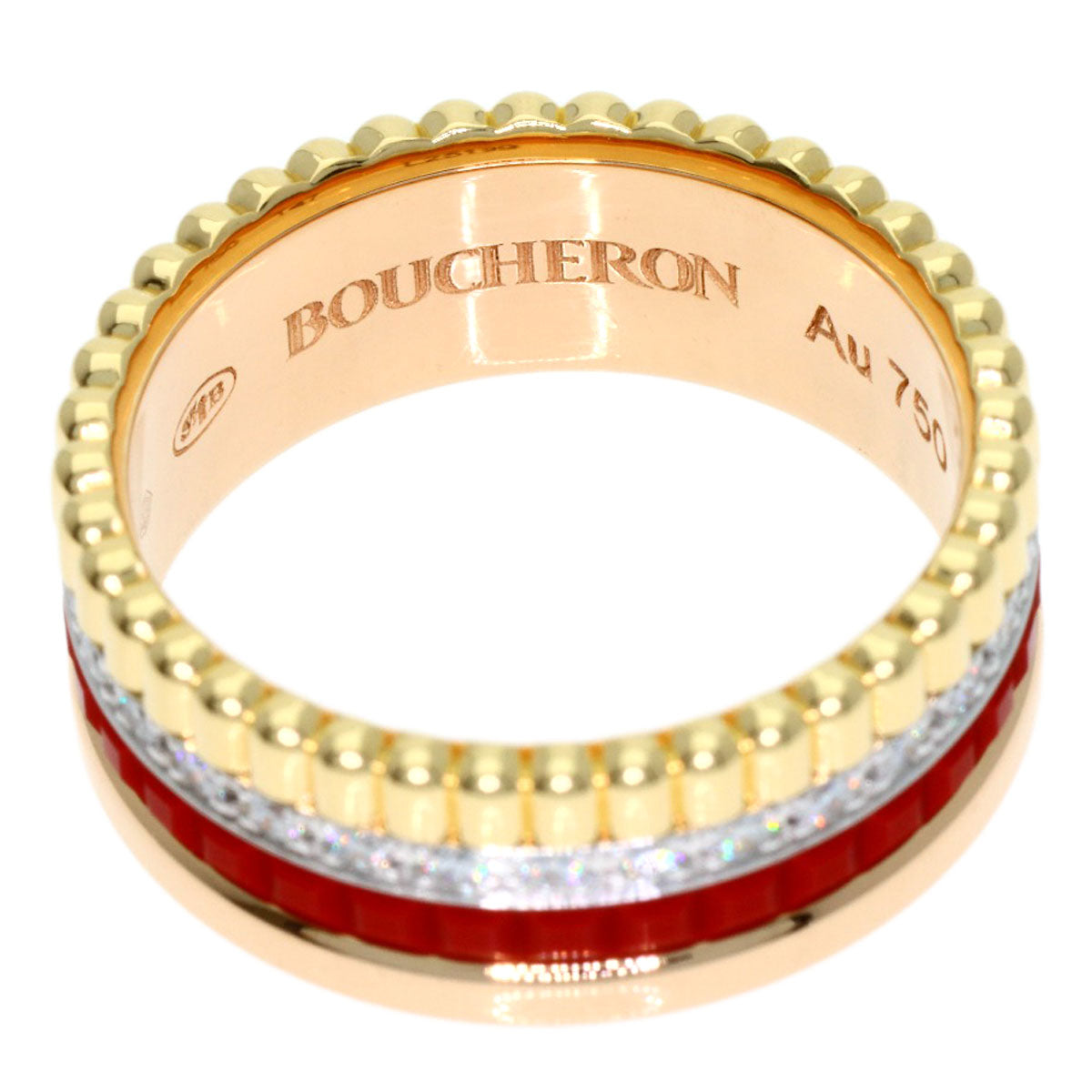 ブシュロン キャトル スモール レッド セラミック ダイヤモンド #47 リング・指輪 中古 商品画像5