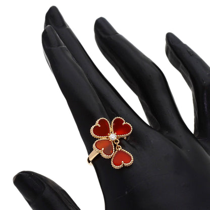 ヴァンクリーフ＆アーペル スウィート アルハンブラ エフイヤージュ カーネリアン ダイヤモンド #54 リング・指輪 中古 商品画像8