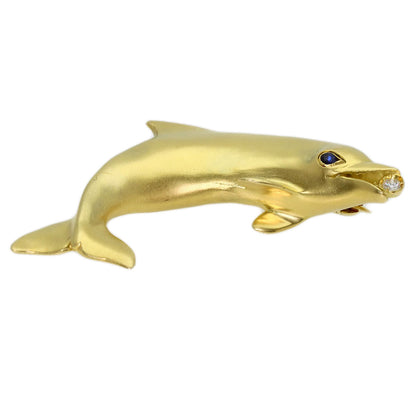 ティファニー ドルフィン ダイヤモンド サファイア ブローチ 中古 商品画像4