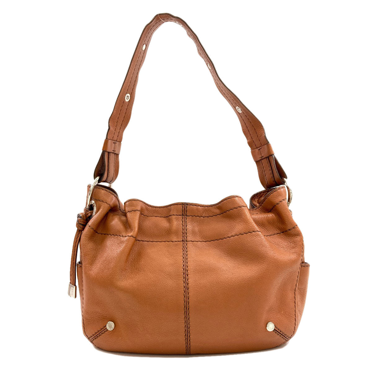TODS トッズ ロゴ ショルダーバッグ レザー レディース 中古