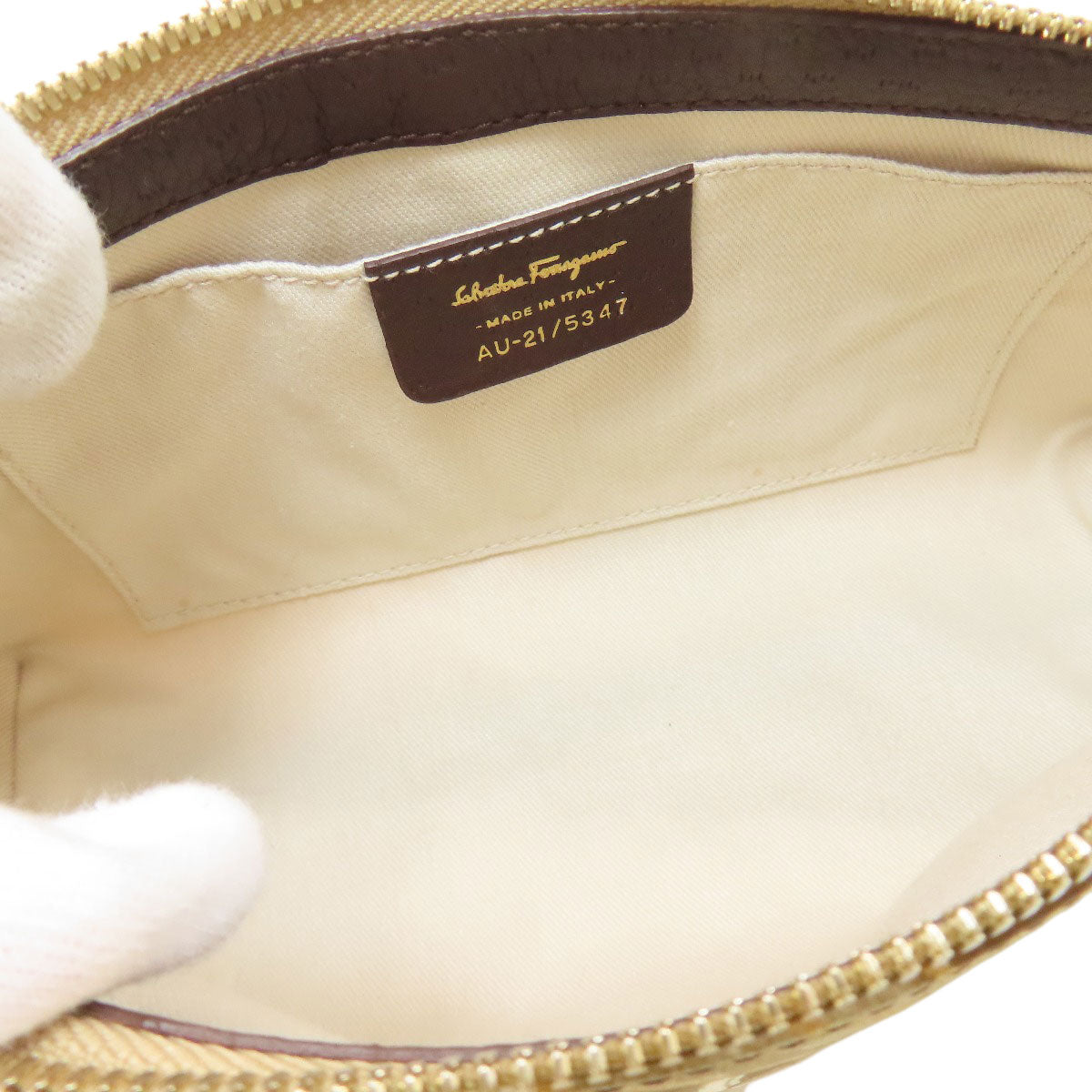 Salvatore Ferragamo サルヴァトーレフェラガモ ワンショルダー アニマルモチーフ ハンドバッグ ナイロン レディース 中古