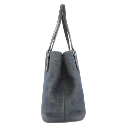PRADA プラダ ロゴ トートバッグ デニム レディース 中古